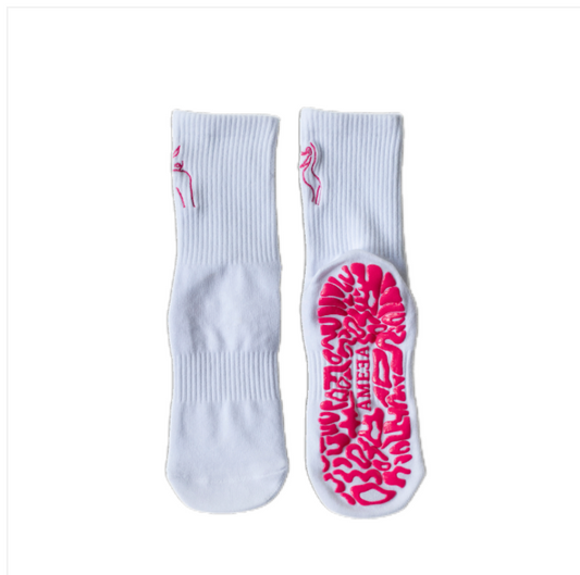 CHERRY Series グリップソックス|White × Pink