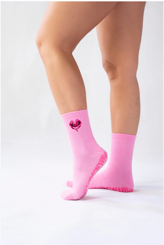 CHERRY Series グリップソックス|Pink × Raspberry