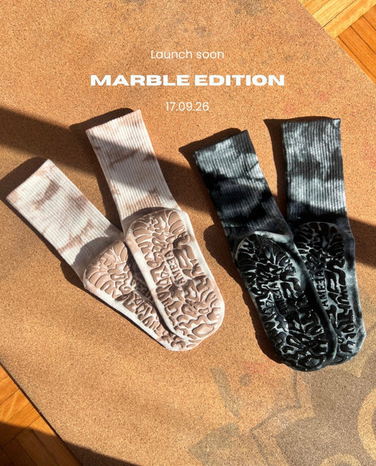 【予約商品】Marble Crew Grip Socks-Cream