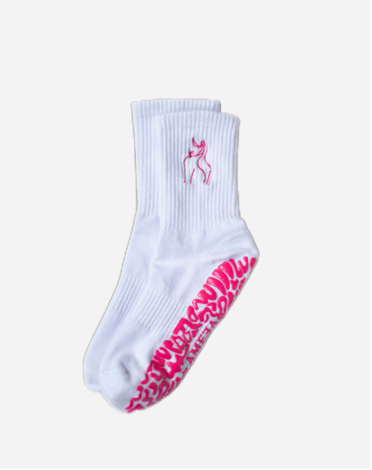 CHERRY Series グリップソックス｜White × Pink