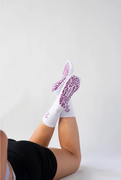 CHERRY Series グリップソックス｜White × Purple