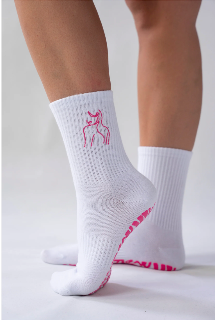 CHERRY Series グリップソックス｜White × Pink