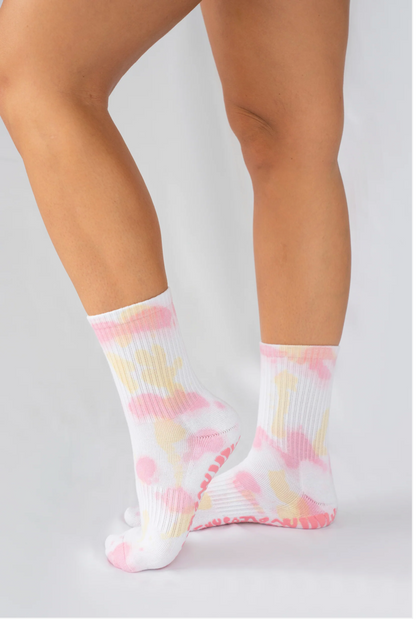 Crew Grip Socks Tie Dye - Pink | タイダイ柄ピラティスソックス