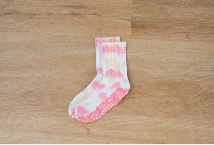 Crew Grip Socks Tie Dye - Pink | タイダイ柄ピラティスソックス