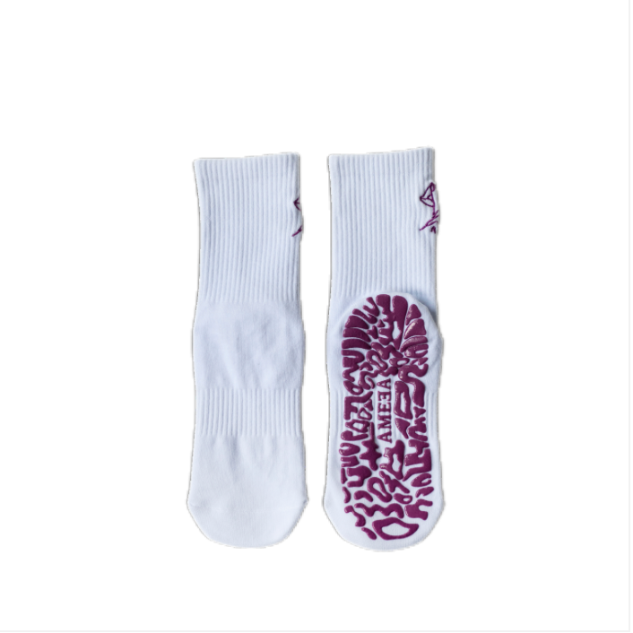 CHERRY Series グリップソックス｜White × Purple
