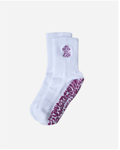 CHERRY Series グリップソックス｜White × Purple